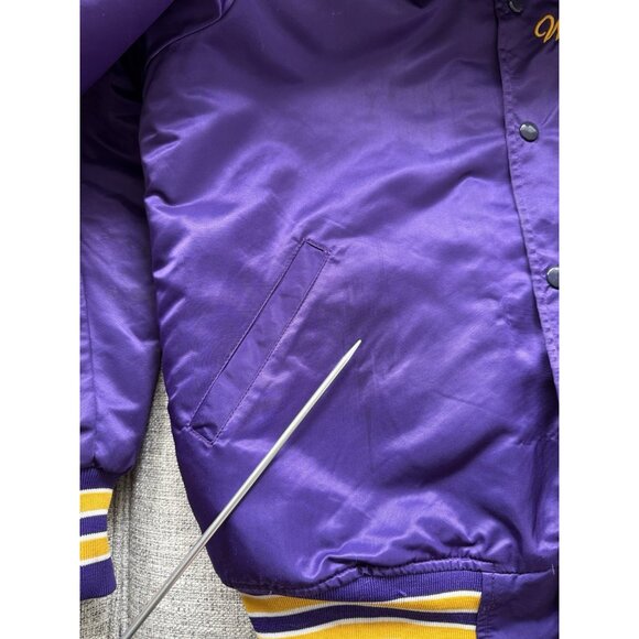 VTG Washington Huskies Satin Jacket Mens L Made In USA Front Back Spell Out READ - Picture 9 of 16